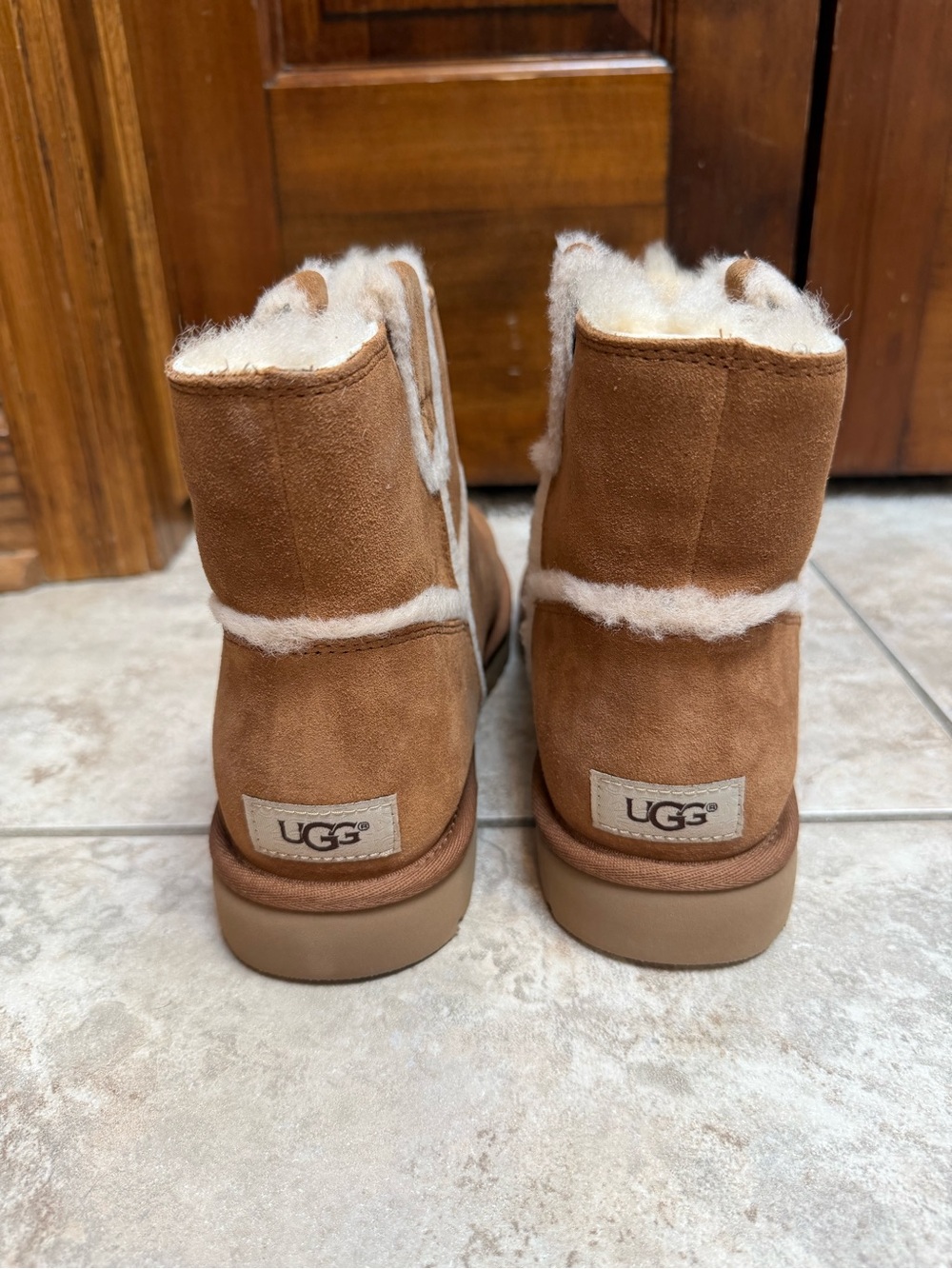 UGG Classic Mini Spill Seam Chestnut Boots-Size 10, NWOT